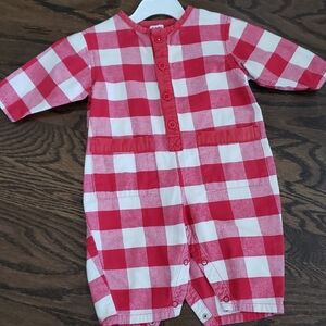 BABY GAP  RED/WHITE  CHECKERBOARD ROMPER UNISEX